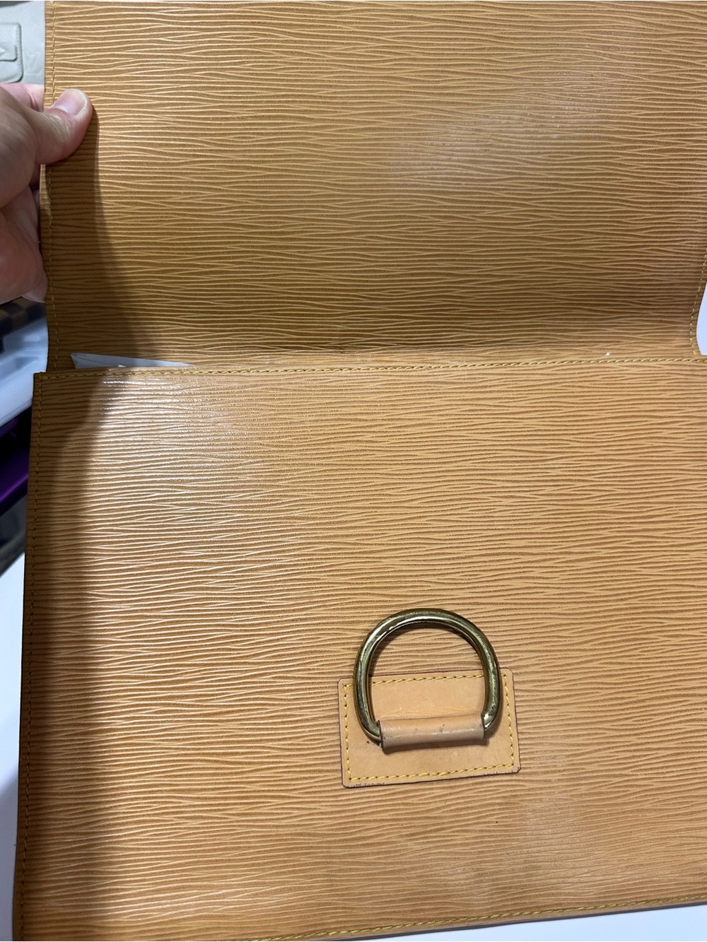 Louis Vuitton ❤️🌟 872VI Leather Document Folio in Camel Brown ⭐️ - Picture 5 of 7
